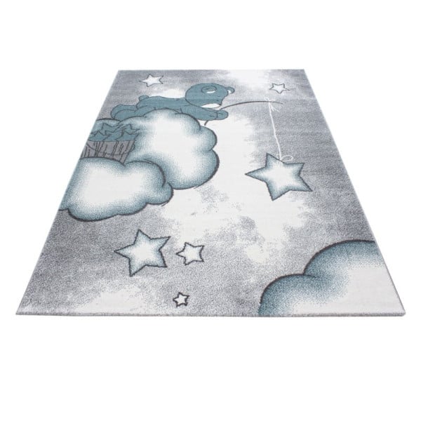 Dywan dziecięcy Kids Miś na chmurce niebieski 80 cm x 150 cm