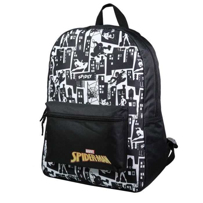Spider-Man Black and White Backpack - BAGTROTTER - 1 compartment - Multifunctional - Child