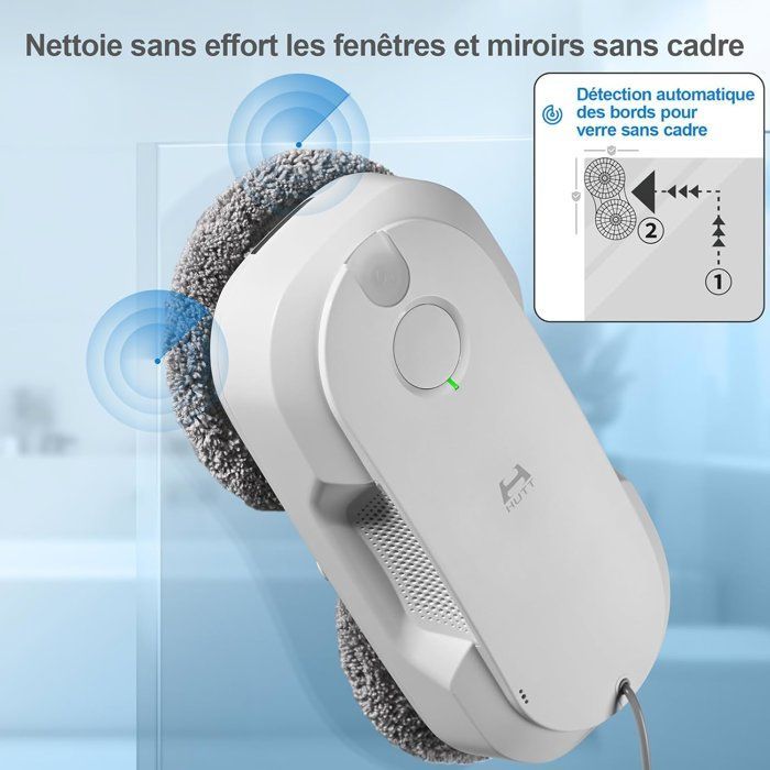 HUTT DDC56 Fensterputzroboter – Fensterputzroboter mit doppelter Wassersprühfunktion – Schutzsystem