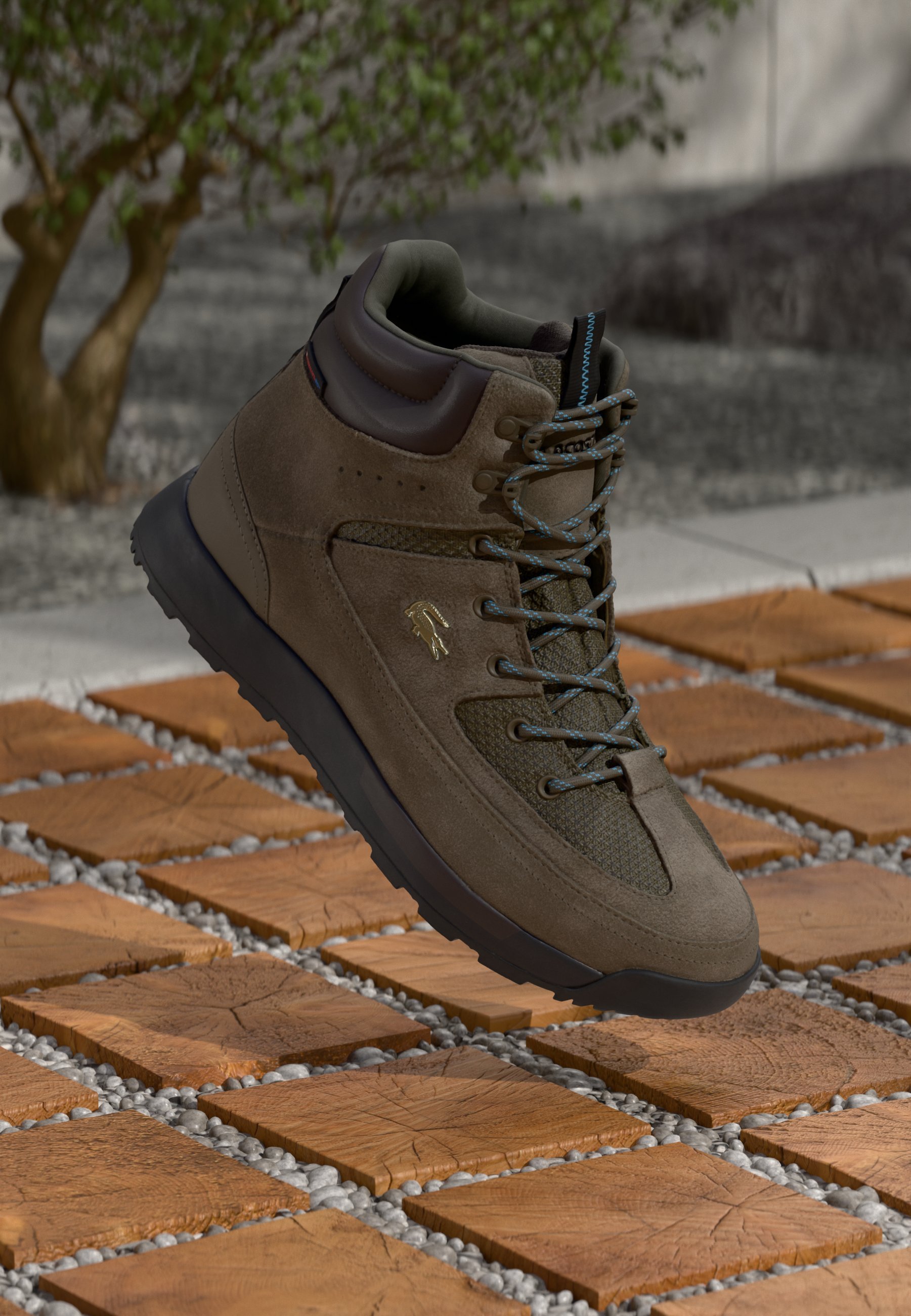 Lacoste URBAN BREAKER 225 - Hoge sneakers - donkerbruin/zwart