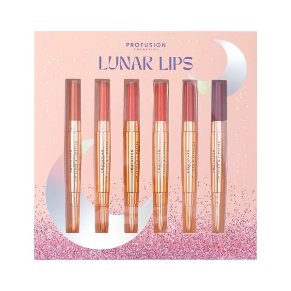 Profusion Cosmetics Lunar Lips 6 daļu lūpu krāsas un lainera komplekts