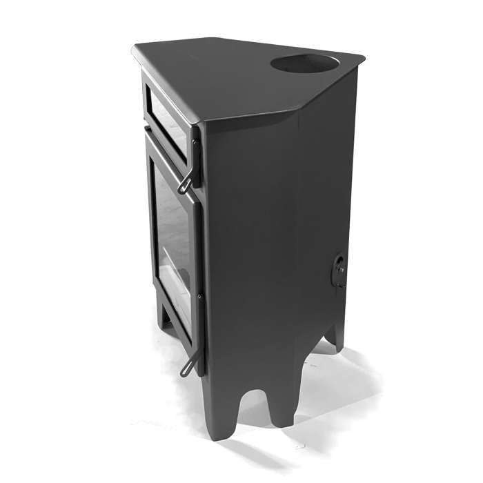 Estufa de leña - PANADERO - R5 Oven Max - 11 kW - Acero gris antracita - Diseño triangular