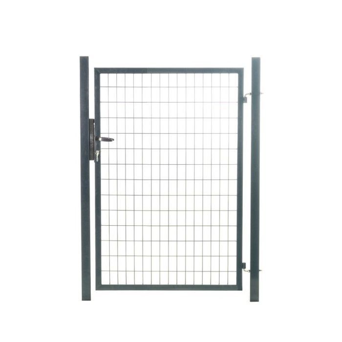 Galvanized steel mesh gate, 100 x 50 mm mesh, 1m wide x 1.75m high, anthracite grey