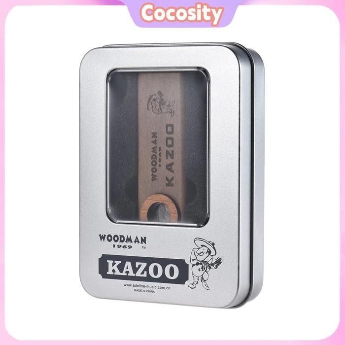 Armónica de madera Cocosity Kazoo, kazoo de madera hecho a mano con caja de almacenamiento, música de armónica, color madera