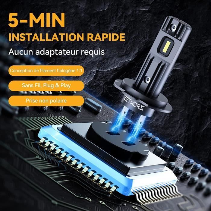 H7 LED-lampen, 42W 10000LM koelwitte LED-koplampen, vervangende auto-/motorlampen met CSP-chips voor halogeen- en xenonlampen -