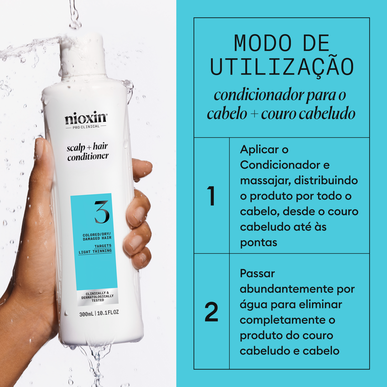 Nioxin Professionals Scalp 3 plaukų kondicionierius pažeistiems, sausiems, dažytiems plaukams 300ml