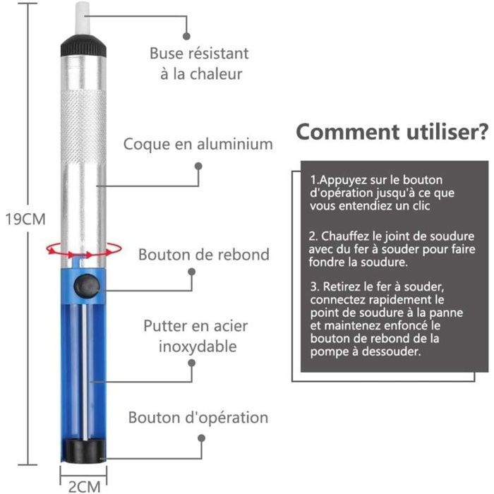 Kit di saldatura - AIMOONSA - Vastar - 60W - Temperatura regolabile (200-450°C) - Multimetro incluso