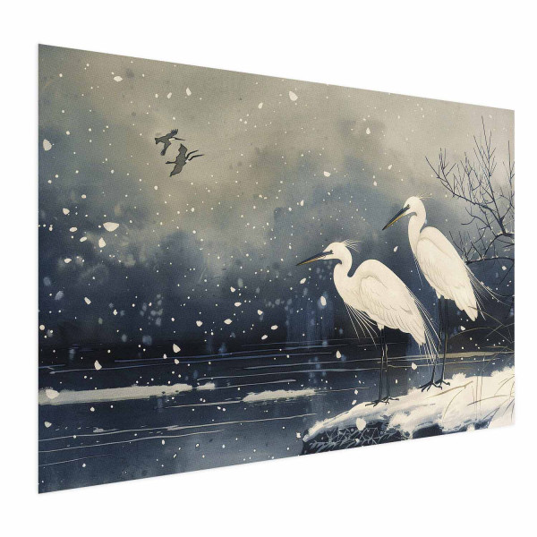 Plakat Czaple nad stawem 30x21 cm