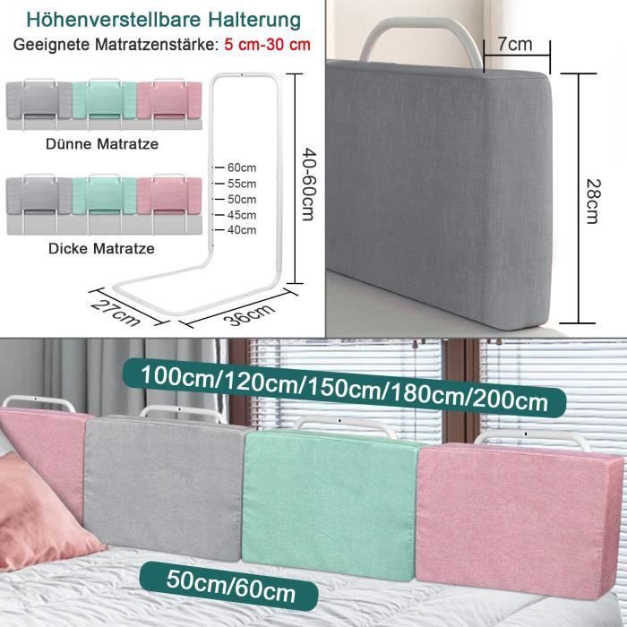 Grade de proteção para cama de 50 cm, proteção contra quedas, grade para cama de bebê, cama infantil, rosa, SUUSOLNY