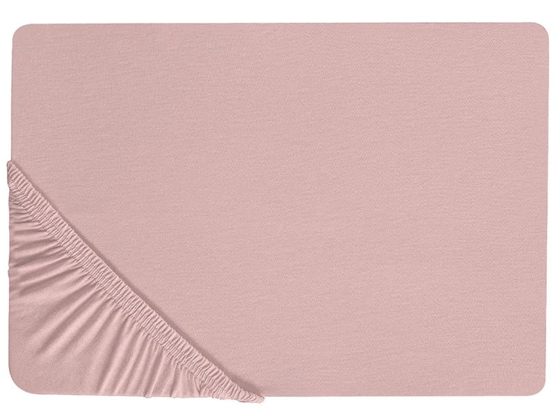 Bawełniane prześcieradło z gumką 90x200cm różowe