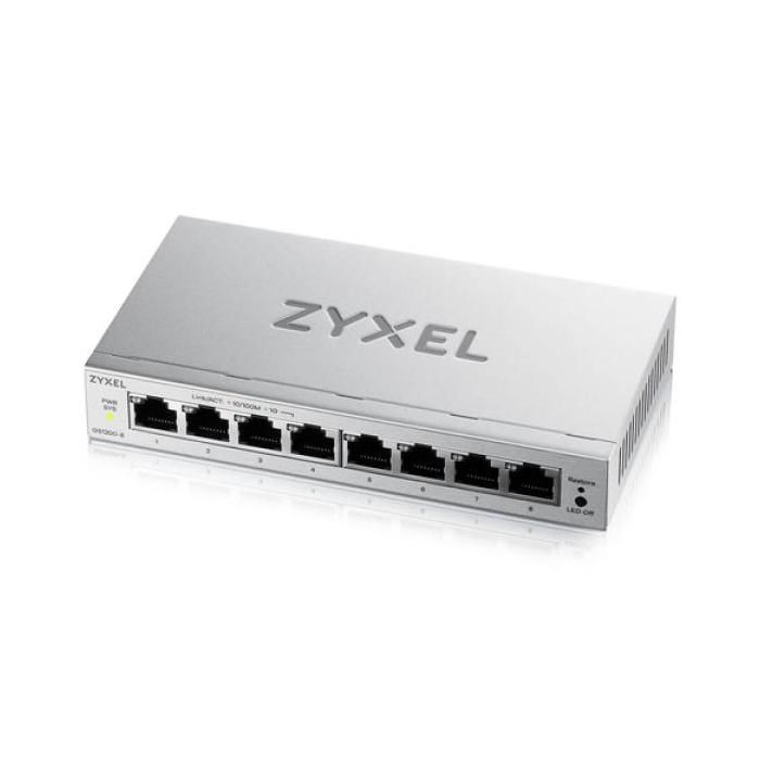 ZYXEL GS1200-8V3 Administreret L2 Netværksswitch - 8 Gigabit RJ45 Porte - Desktop - Webadministreret