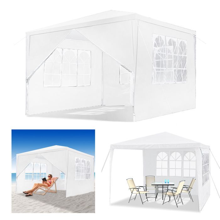 Cenador de jardín - XMTECH - 3x3m - Impermeable - Práctico - Autoportante