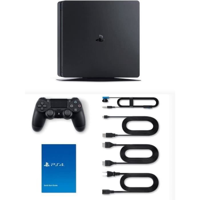 Console de salon - Sony - PlayStation 4 Slim - 500 Go - Couleur Noir - 1 manette max