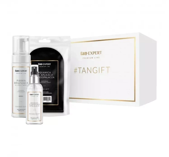 TANEXPERT PREMIUM LINE TANGIFT ZESTAW KOSMETYKÓW SAMOOPALAJĄCYCH PIANKA   MGIEŁKA   RĘKAWICA