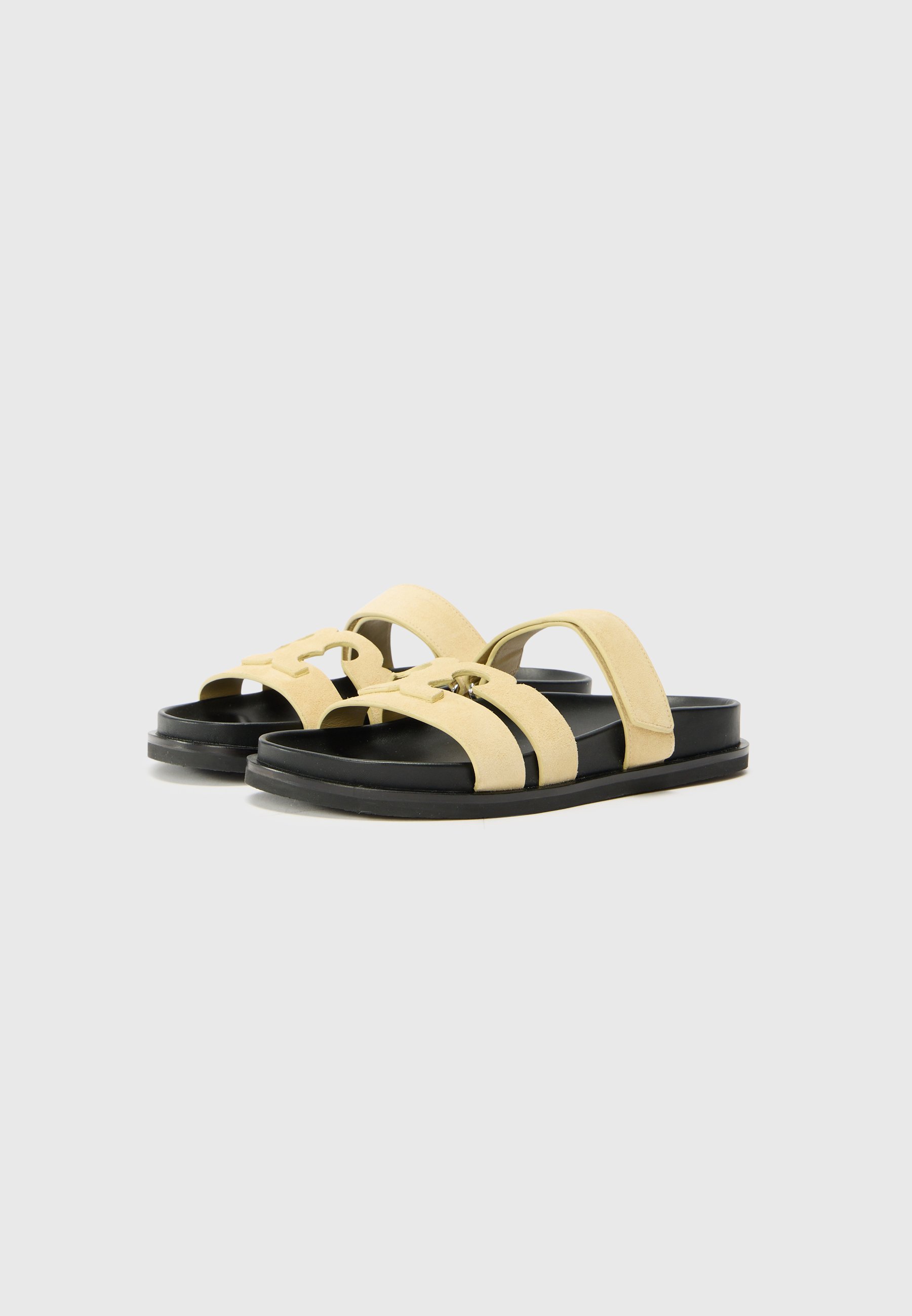 Tory Burch INES - Klapki - pralinowe/idealnie czarne