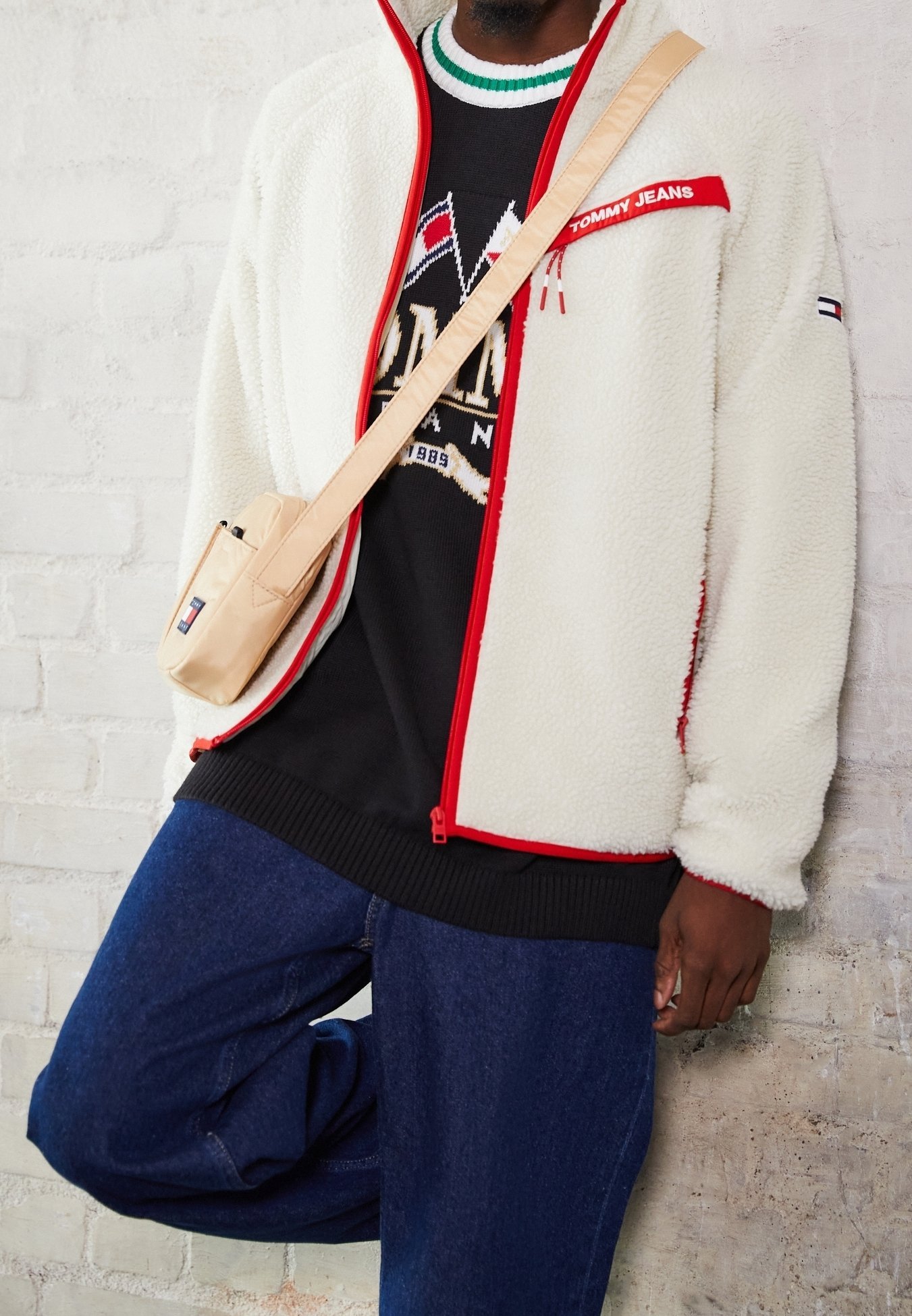 Tommy Jeans fleecejack - wit