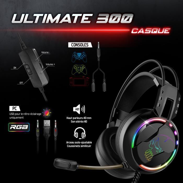 Pack de périphériques gaming - Spirit of Gamer - ULTIMATE 300 - RGB - 105 touches - Filaire