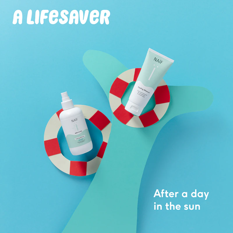 Spray pós-sol refrescante Naif Baby & Kids para bebês e crianças.