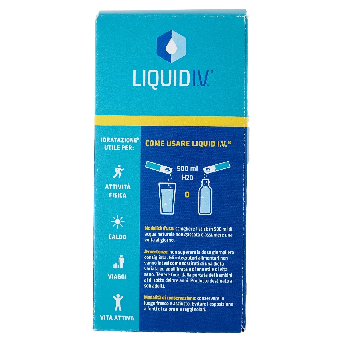Multiplicador de hidratación intravenosa líquida sabor limón, 10 sobres, sin gluten.
