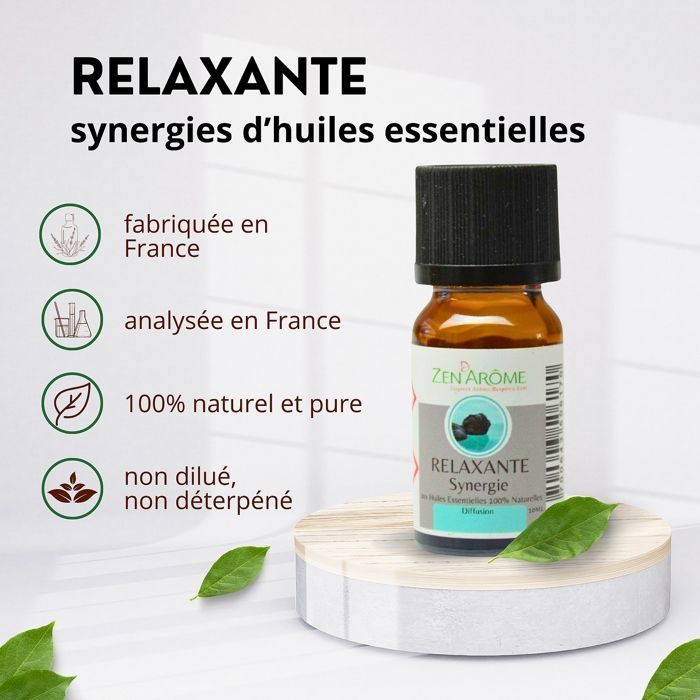 Sinergia rilassante di oli essenziali – Miscela di oli essenziali puri e naturali al 100% – Aromaterapia – 10 ml – Zen'Arôme