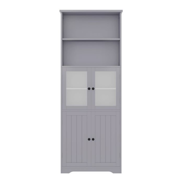 Hoge badkamerkast - 57,4 x 28,5 x 160 cm - Vochtbestendig, Grijs