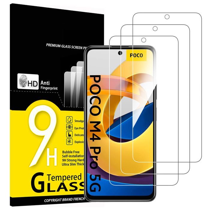 Lot de 3, Verre Trempé pour Xiaomi Poco M4 Pro 5G, Poco X4 GT, Film Protection écran efficace contre les Rayures - sans Bulles