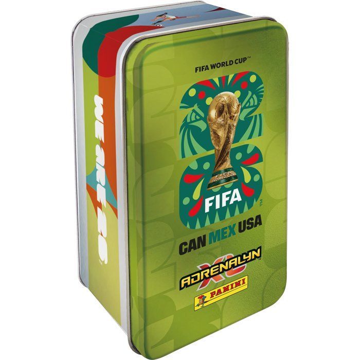 Boîte métal - PANINI - COUPE DU MONDE DE LA FIFA 26TM TCG - 8 pochettes - 64 cartes