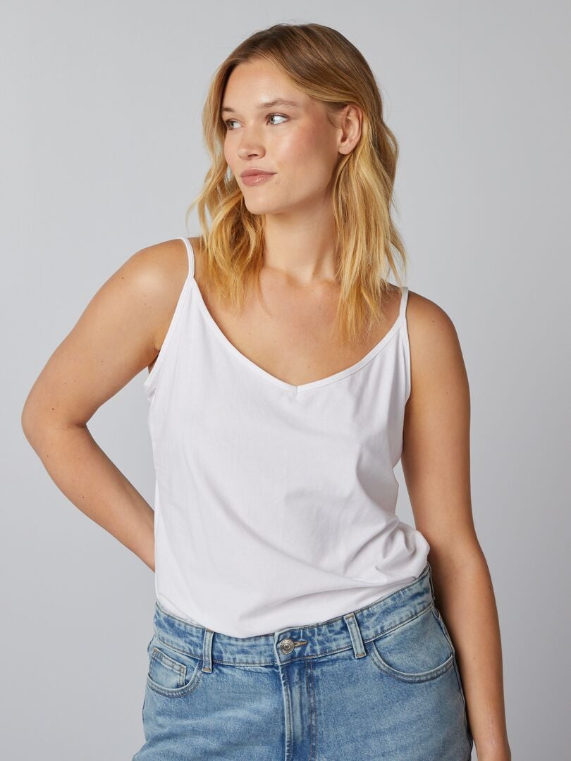 Camisole met dunne bandjes - wit