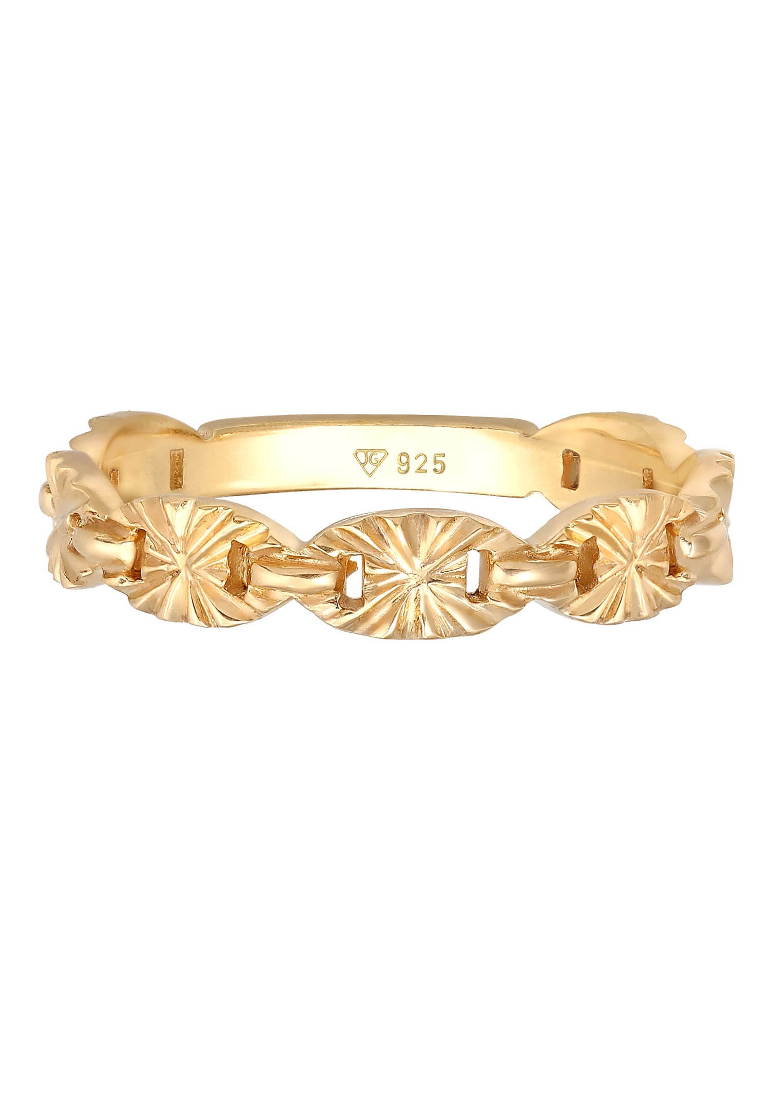 Elli Bague pour dames en argent sterling 925, avec plaque en forme d'étoile, élégante et tendance.