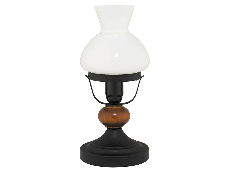 Lampa stołowa Petronel drewniana czarno-biała