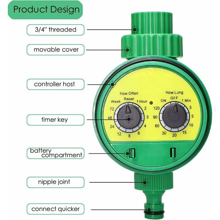 Programmatore automatico di irrigazione Odipie, timer per rubinetto da giardino, irrigatore LCD, centralina per sistema di irrigazione