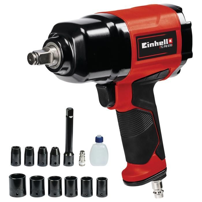 Avvitatore a impulsi pneumatico Einhell TC-PW 610 (610 Nm) fornito con 10 bussole