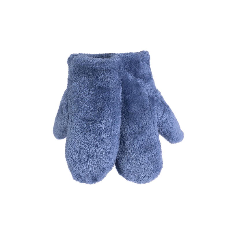 Guantes de peluche de forro polar azul