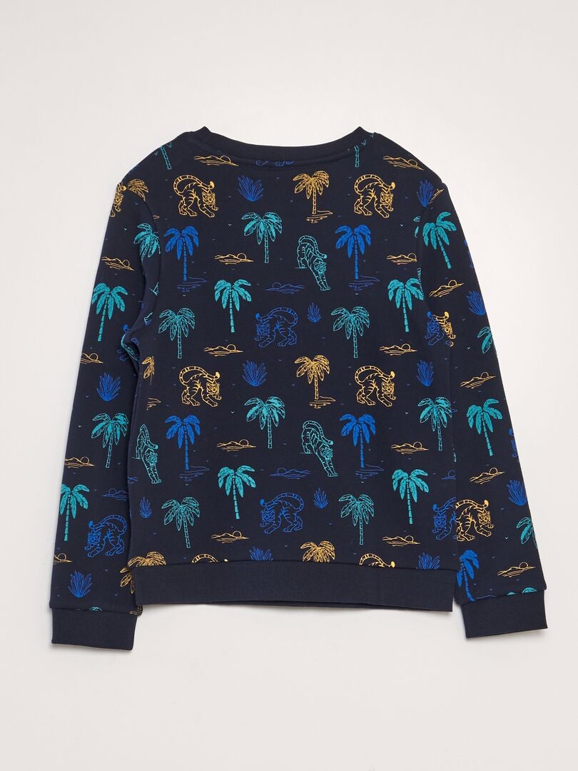 Bedrukte French Terry-sweatshirt - BLAUW