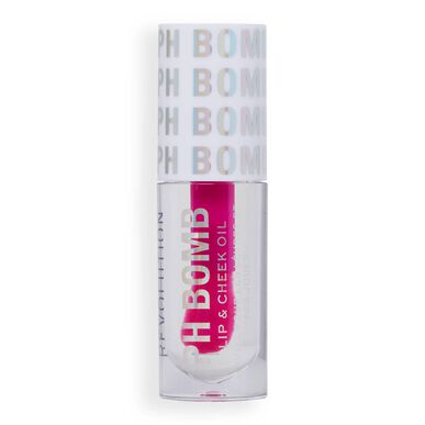 „Makeup Revolution PH Bomb Lip & Cheek Oil“ prisitaikantis spalvos aliejus lūpoms ir skruostams, 4,5 ml