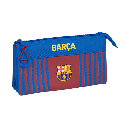  Estojo triplo Safta FC Barcelona 1º uniforme 21/22, 220x30x120 mm, azul marinho/bordô