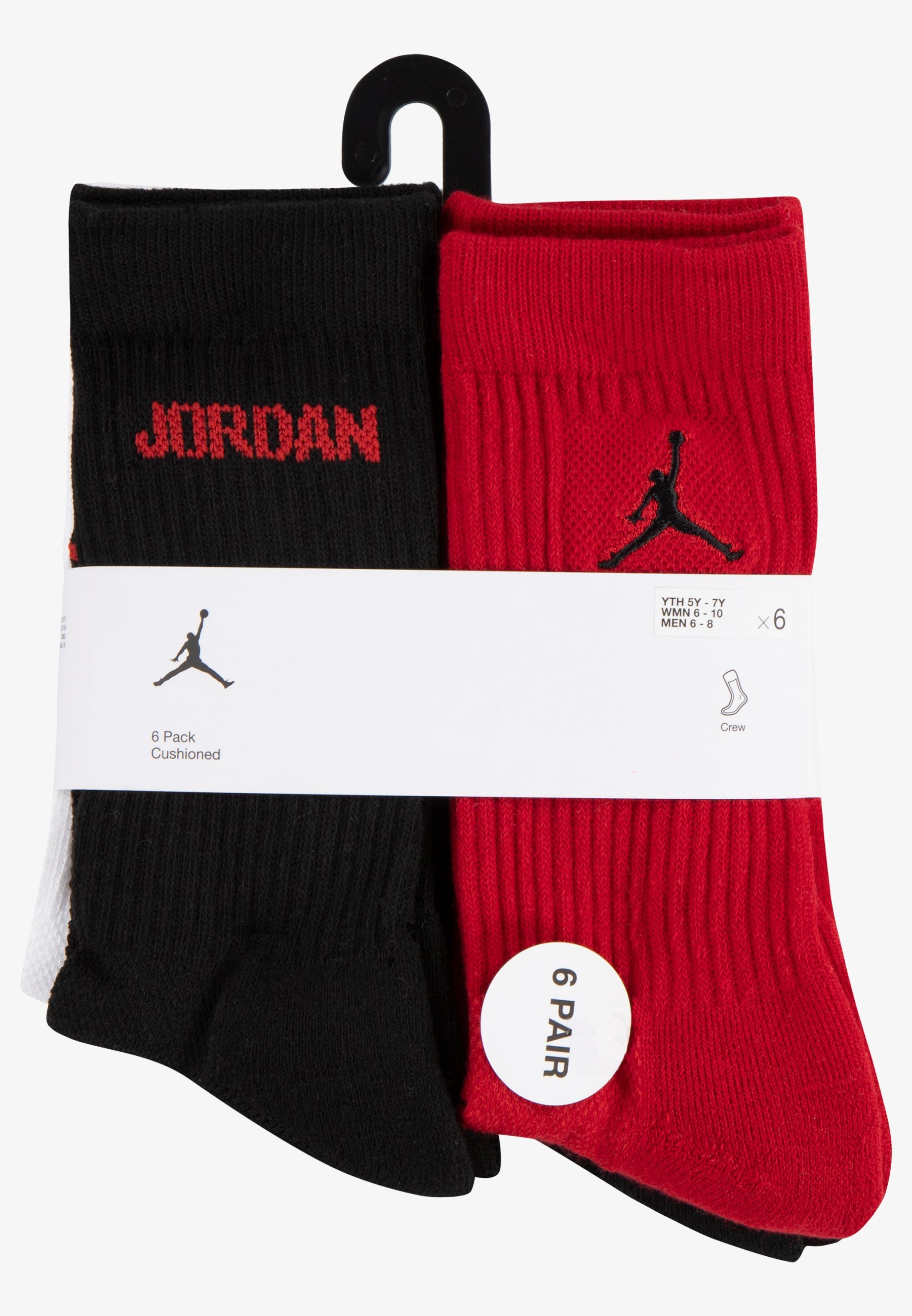 Jordan LEGEND CREW 6 PACK - Skarpety sportowe - czerwone/czarne