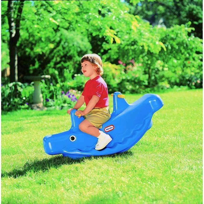 Little Tikes - Baleine Double à Bascule Bleue - Convient pour 1, 2 ou 3 enfants