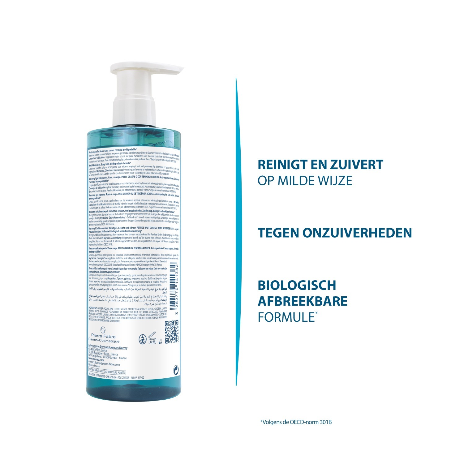 Ducray čistilni gel KERACNYL penasti gel - 200 ml