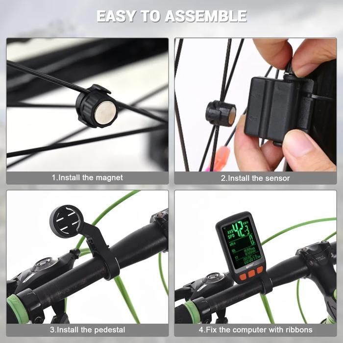 Compteur vélo numérique sans fil kilométrique rechargeable rétroéclairage chronomètre YYV