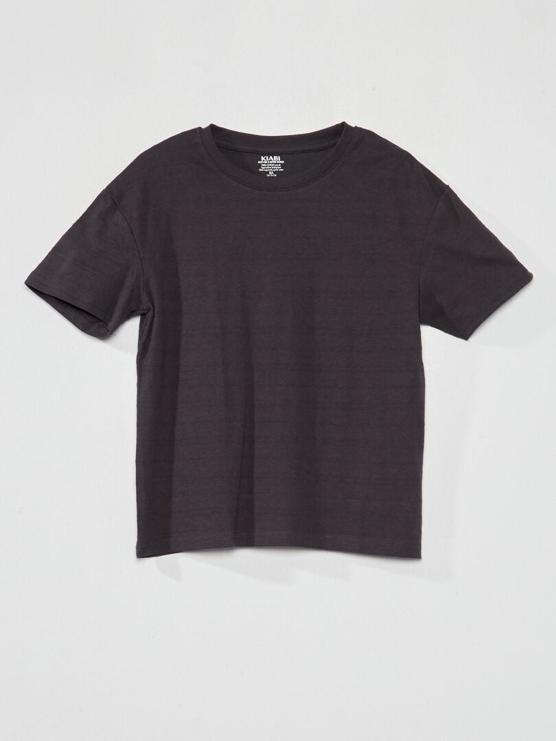 Camiseta de malha estampada - CINZA