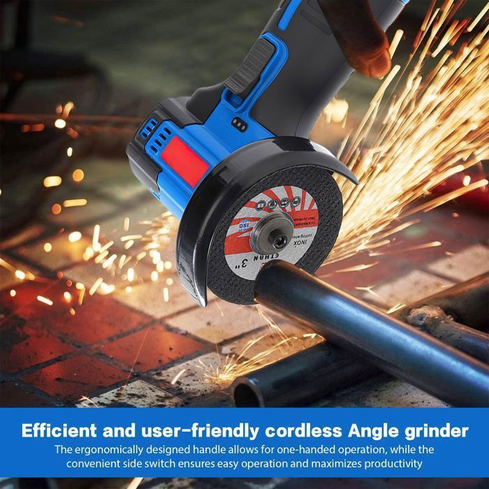 Meuleuse d'angle électrique, polisseuse sans fil, 550 W, 1 200 mAh, deux batteries et un chargeur, 600 tr/min, efficace et durable