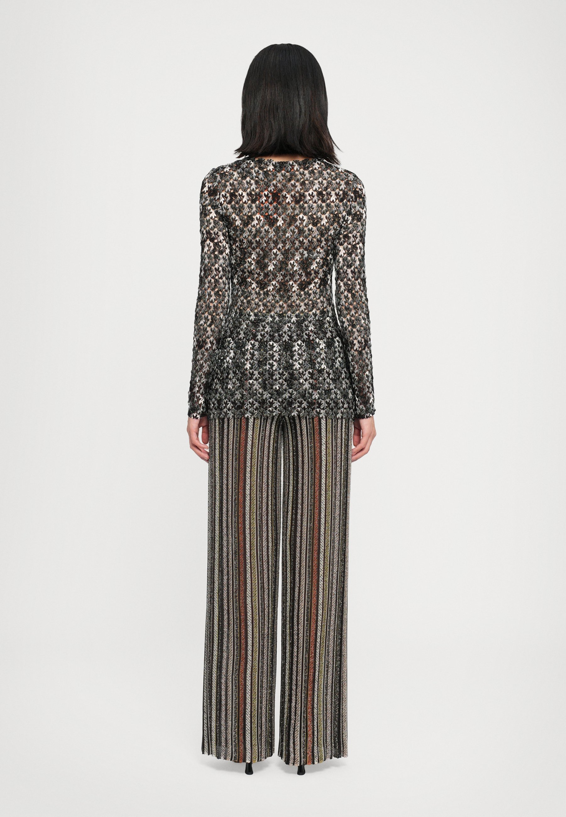 Missoni V-Ausschnitt - Pullover - dunkelbraun/schwarz