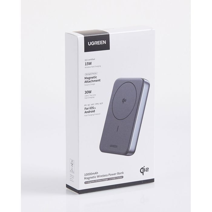Qi-enabled power bank - UGREEN - 10,000 mAh - 30W - Black