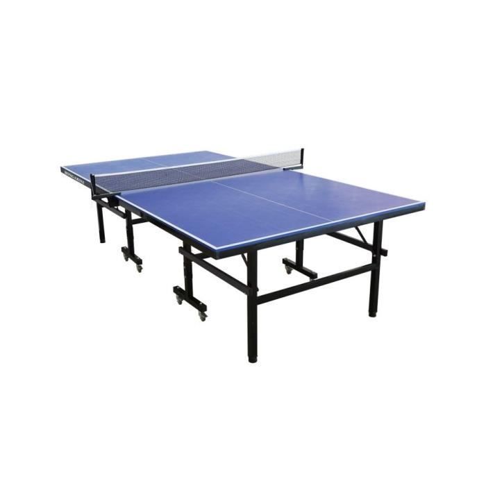 Table Tennis - Ping-Pong Table - Foldable - Outdoor Use - 2 Paddles with Cover + 3 Balls Included - Blue and Black