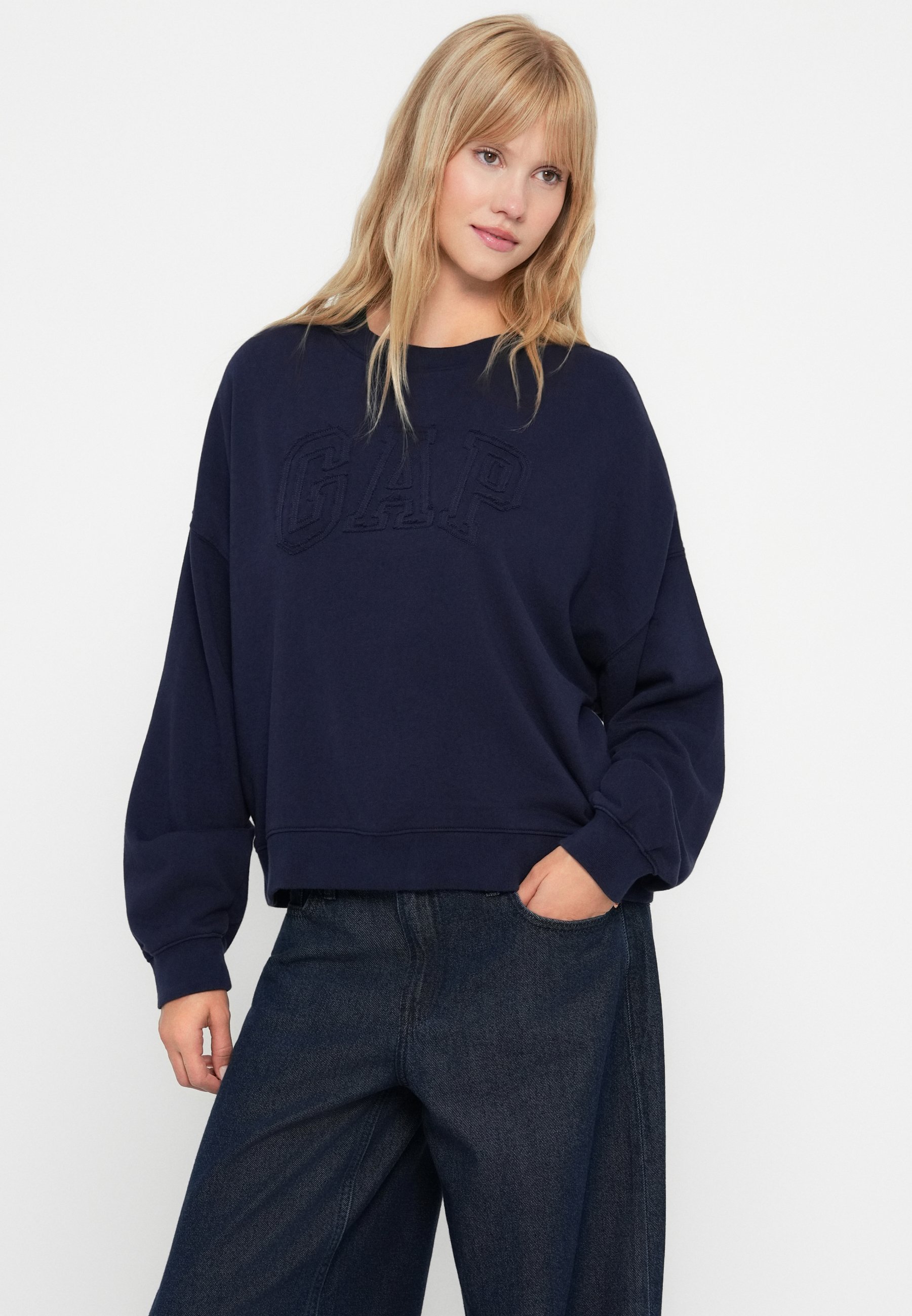 GAP LOGO WEDGE CREW - Sweatshirt - marineblauw uniform