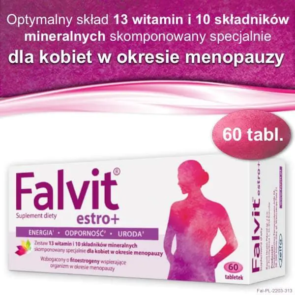 Falvit Estro+, Preparat łagodzący objawy menopauzy, Tabletki