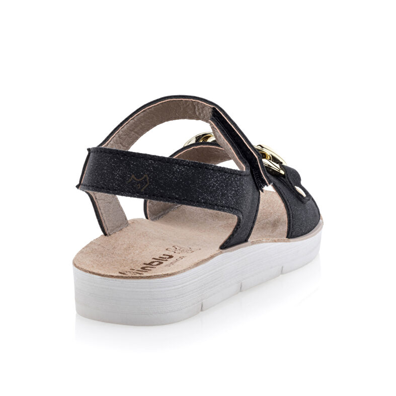  Sandalias negras para niñas / Zapatos de punta abierta