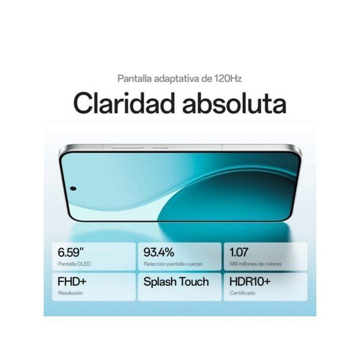 Smartphone 5G - OPPO Reno14 - 12 GB de RAM - 256 GB - Blanco - Pantalla AMOLED de 6,59” - Batería de 6000 mAh - Editor con IA - Versión UE