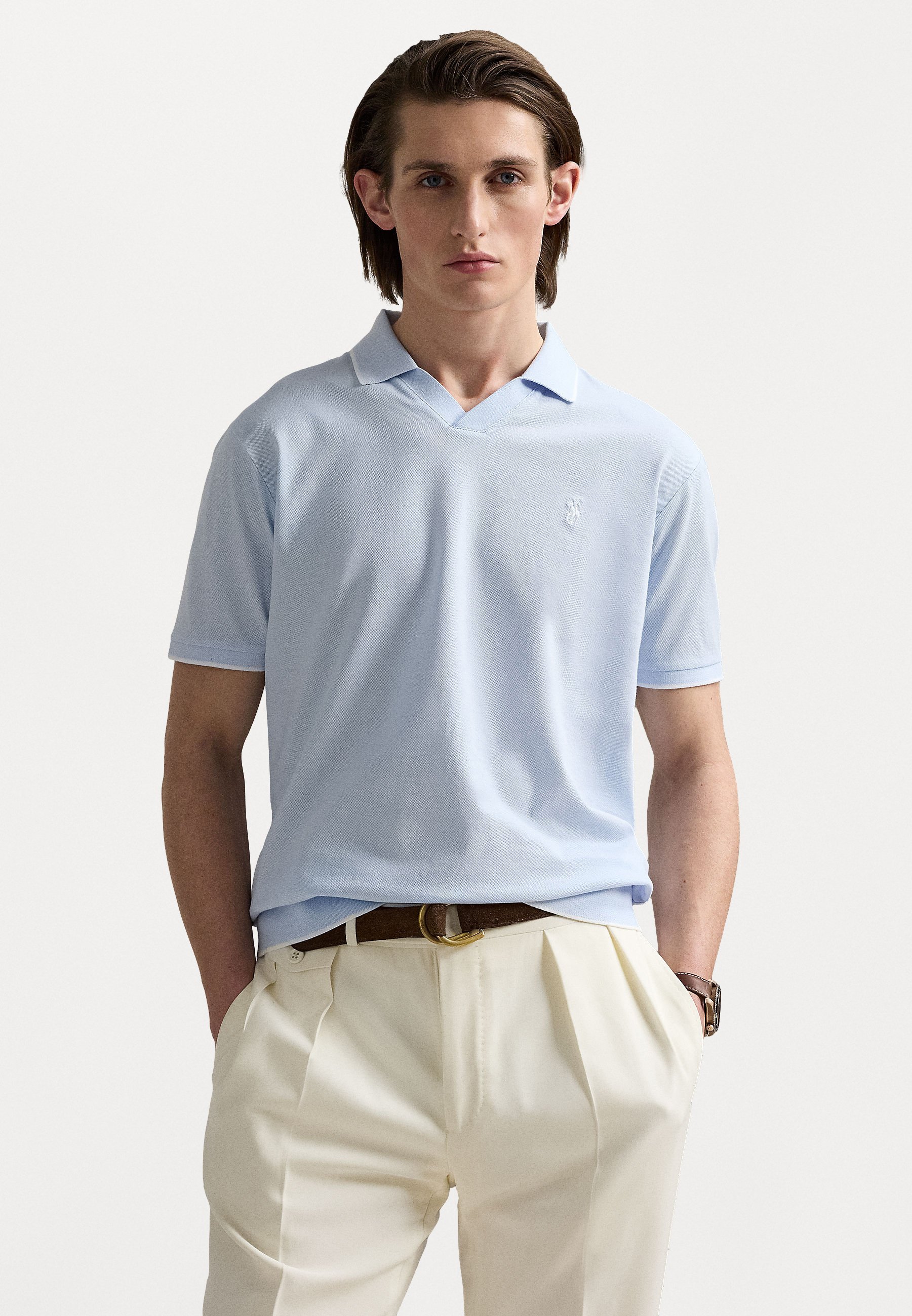Polo Ralph Lauren JACQUARD POLO SHIRT - Polo shirt - blu ufficio/bianco